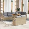 vidaXL Tuin Sofa Set met kussen met kussen 9 pcs Beige en Grijs