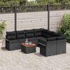 vidaXL Tuinbankenset met opslag 9 pcs Zwart poly rattan