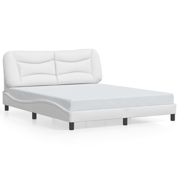vidaXL Bedframe zonder matras "Hvar" kunstleer wit 160x200 cm
