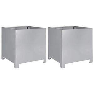 vidaXL Plantenbakken 2 st 40x40x40 cm gegalvaniseerd staal