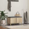 vidaXL Halbank met kussen met opslag Sonoma Eiken 80 x 38 x 46 cm