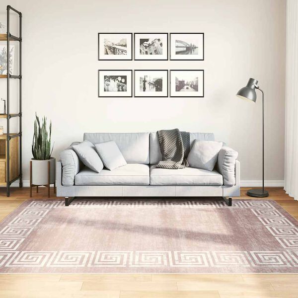 vidaXL Vloerkleed wasbaar anti-slip 160x230 cm beige