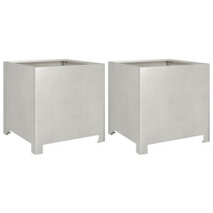 vidaXL Plantenbakken 2 st 40x40x40 cm roestvrij staal