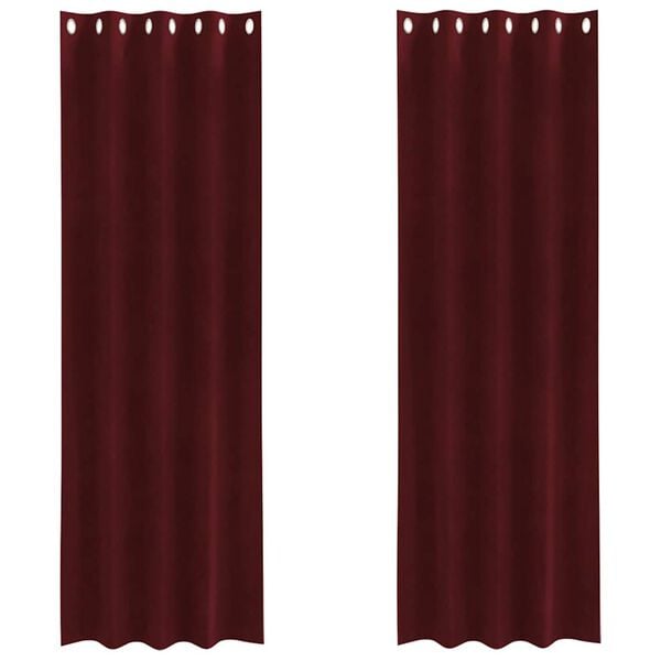 vidaXL Verduisterende gordijnen 2 pcs Wijnrood 140 x 225 cm Fluweel
