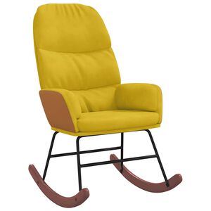 vidaXL Schommelstoel fluweel geel