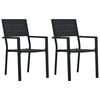 vidaXL Tuinstoelen 2 st hout-look HDPE zwart