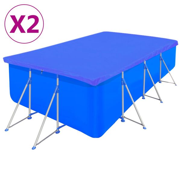 vidaXL Zwembadhoezen 2 st rechthoekig 90 g/m² 400x207 cm PE