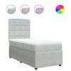 vidaXL Boxspring met matras fluweel lichtgrijs 80x200 cm