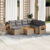 vidaXL 8-delige Loungeset met kussens poly rattan beige
