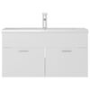 vidaXL Wastafelkast met ingebouwde wastafel bewerkt hout wit