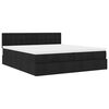vidaXL Ottoman bed met matrassen 200x200cm stof zwart