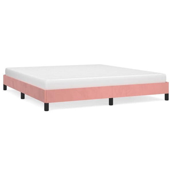 vidaXL Bedframe fluweel roze 180x200 cm