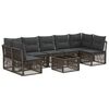 vidaXL Tuinbankenset 8 pcs Grijs poly rattan