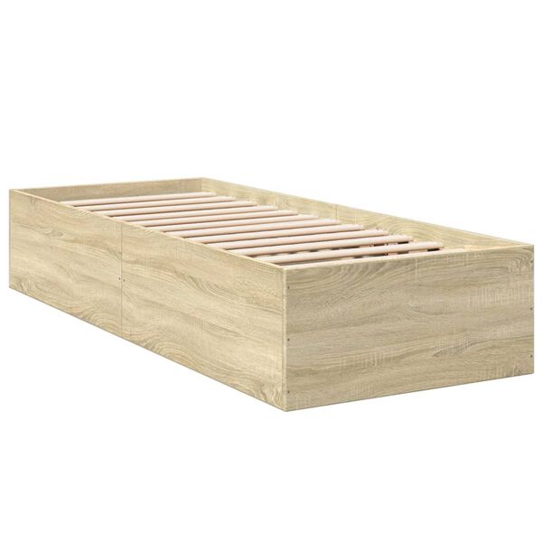 vidaXL Bedframe zonder matras hout sonoma eikenkleurig 75x190 cm