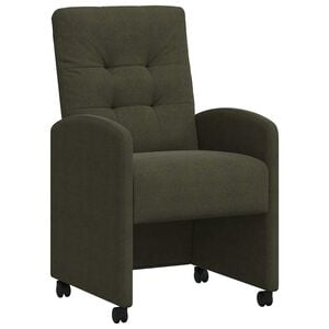 vidaXL Eetkamerstoelen met Wieltjes 2 st Faux suede leer Leger groen