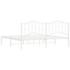 vidaXL Bedframe met hoofdbord metaal wit 193x203 cm