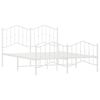 vidaXL Bedframe met hoofd- en voeteneinde metaal wit 135x190 cm