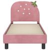 vidaXL Peuterbedframe met hoofdbord Roze 70 x 140 cm Fluweel
