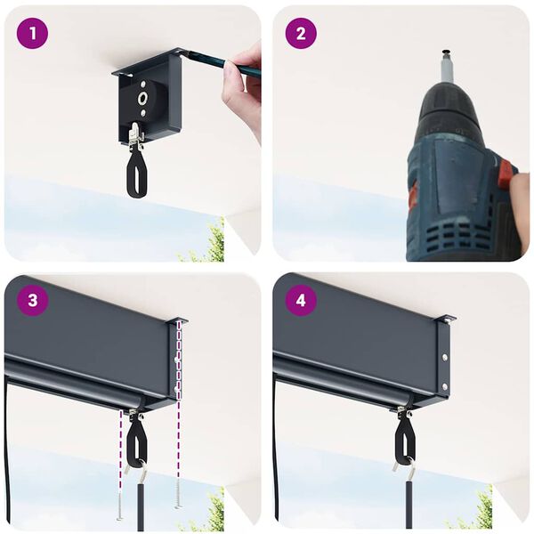 vidaXL Rolgordijn voor buiten 160x250 cm blauw en wit