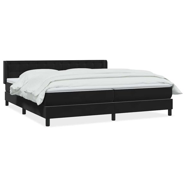 vidaXL Boxspring met matras fluweel zwart 180x210 cm