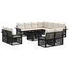 vidaXL Tuinbankenset 12 st Zwart en Cream Wit poly rattan