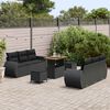 vidaXL Tuin Sofa Set met kussen met opslag 9 pcs Zwart poly rattan