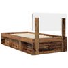 vidaXL Bedframe met hoofdeinde Oudhout 90 x 190 cm Massief grenenhout
