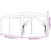 vidaXL Partytent met 6 mesh zijwanden 3x6 m HDPE rood