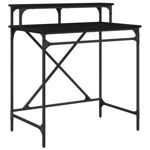 vidaXL Bureau Zwart Eiken 80 x 50 x 90 cm Bewerkt hout