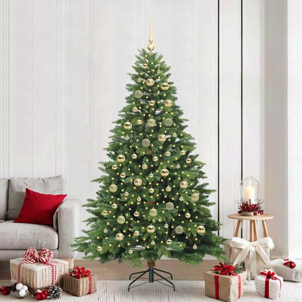 vidaXL Kunstkerstboom met 300 LED met standaard Groen 210 cm PE en PVC