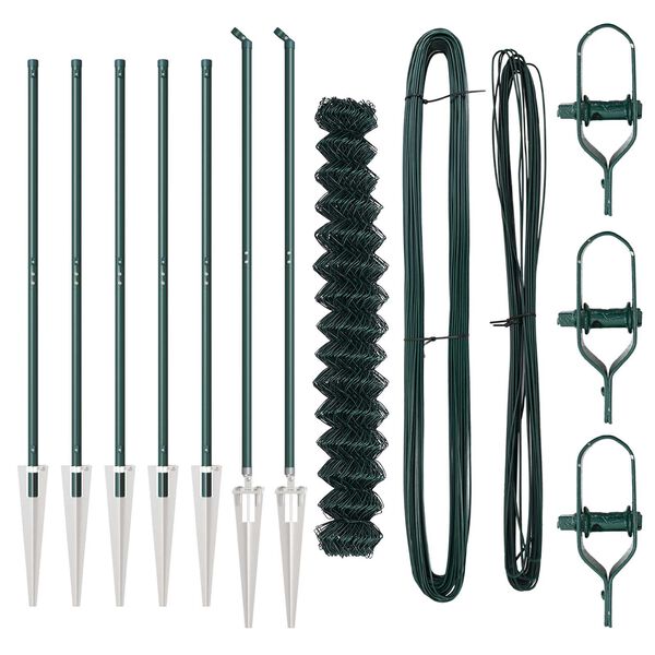 vidaXL Afrasteringspaal Groen 10 x 1,5 m (60 x 60 mm gaas)