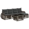 vidaXL Tuinbankenset 6 st Grijs en Donkergrijs poly rattan