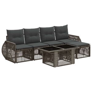 vidaXL Tuinbankenset 6 st Grijs en Donkergrijs poly rattan