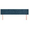 vidaXL Hoofdbord met randen 183x16x78/88 cm fluweel donkerblauw