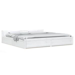 vidaXL Bedframe met lades wit 180x200 cm Super King Size