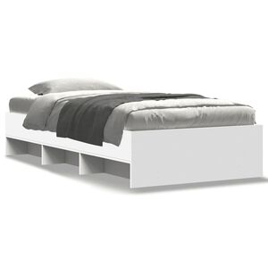 vidaXL Bedframe bewerkt hout wit 90x190 cm