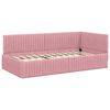 vidaXL Hoekbedframe met hoofdeinde Roze 100 cm x 200 cm Fluweel