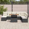vidaXL Tuin Sofa Set met opslag 9 pcs Zwart Poly riet