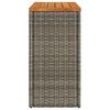 vidaXL Tuinbijzettafel met houten blad 58x27,5x55 cm poly rattan grijs