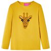 Kindershirt met lange mouwen 140 donker okerkleurig