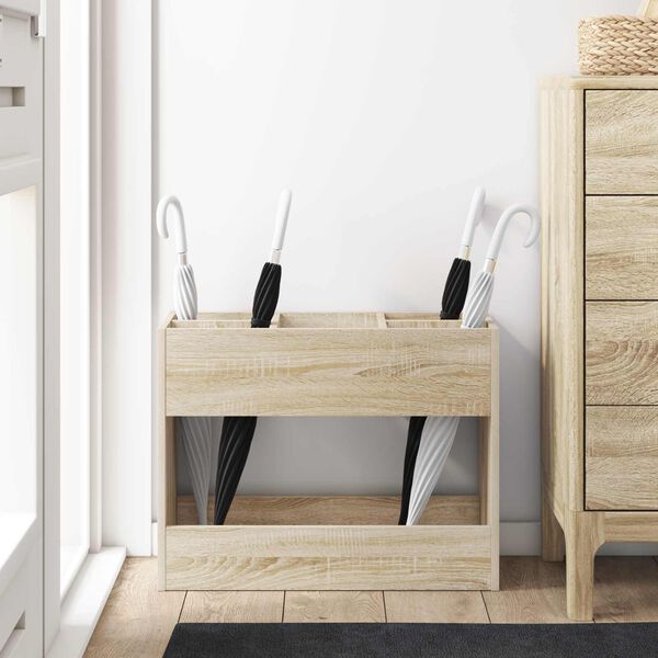 vidaXL Paraplu Standaard Sonoma Eiken 65 x 24 x 50 cm Bewerkt hout