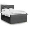 vidaXL Boxspring met matras stof donkergrijs 140x190 cm