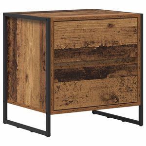 vidaXL Nachtkastje met lade Oud Hout 50 x 39,5 x 50 cm Bewerkt hout