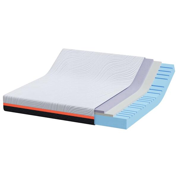 vidaXL Matras Wit en Grijs 200 x 200 cm Traagschuim