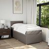 vidaXL Boxspring met matras stof taupe 100x200 cm