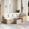 vidaXL 7-delige Loungeset met kussens poly rattan beige