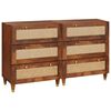 vidaXL Dressoir set 2 st 60 x 33,5 x 75 cm Massief Mango Hout Bruin