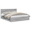 vidaXL Bedframe met lade Grijs Sonoma 200 x 200 cm Ingenieurshout