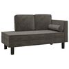 vidaXL Chaise longue met kussens en bolster fluweel donkergrijs