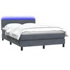 vidaXL Boxspring met matras en LED fluweel donkergrijs 160x220 cm